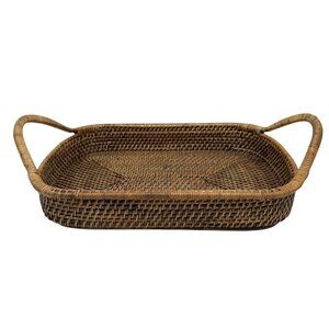 PAMPERED CHEF Woven Selections Wicker Serving Casserole Basket Rectangle Heavy